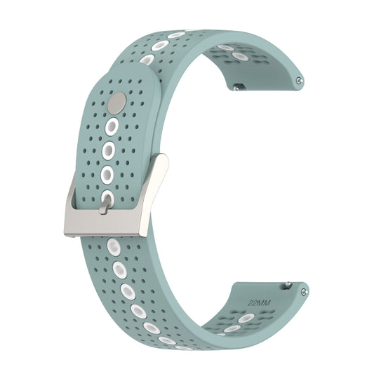 For Suunto 9 Peak Universal Colorful Hole Silicone Watch Band(Rock Cyan White) -  by buy2fix | Online Shopping UK | buy2fix