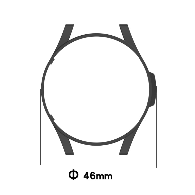 For Samsung Galaxy Watch4 Classic 46mm Half Coverage Hollowed PC Protective Case(Transparent White) - Watch Cases by buy2fix | Online Shopping UK | buy2fix