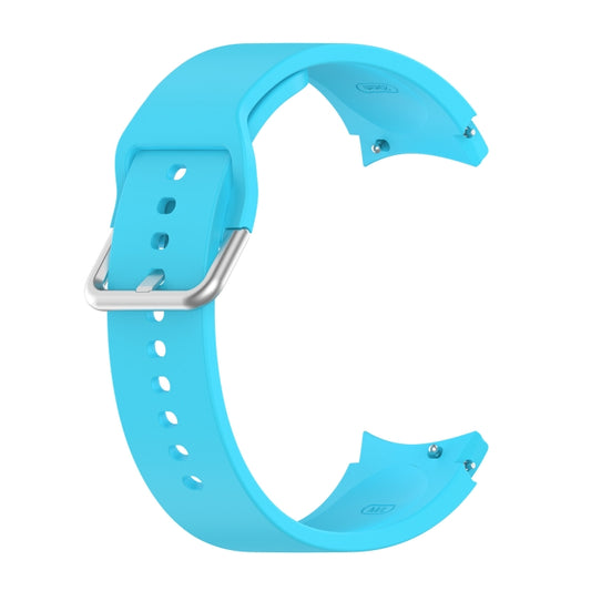 For Samung Galaxy Watch4 40mm / 44mm Silicone Silver Round Buckle Watch Band(Sky Blue) - Watch Bands by buy2fix | Online Shopping UK | buy2fix