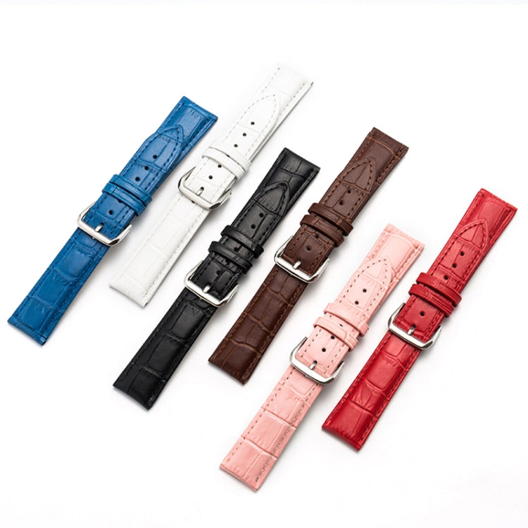 20mm Two-layer Cowhide Leather Bamboo Joint Texture Watch Band(Red) - Watch Bands by buy2fix | Online Shopping UK | buy2fix