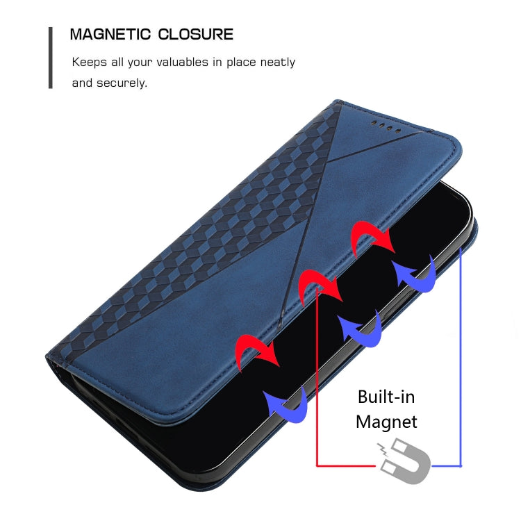 For iPhone 11 Pro Max Diamond Pattern Splicing Skin Feel Magnetic Horizontal Flip Leather Case with Card Slots & Holder & Wallet (Blue) - iPhone 11 Pro Max Cases by buy2fix | Online Shopping UK | buy2fix