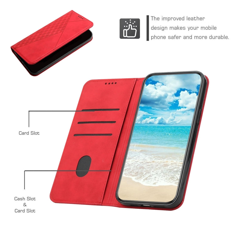 For iPhone XS Max Diamond Pattern Splicing Skin Feel Magnetic Horizontal Flip Leather Case with Card Slots & Holder & Wallet(Red) - More iPhone Cases by buy2fix | Online Shopping UK | buy2fix