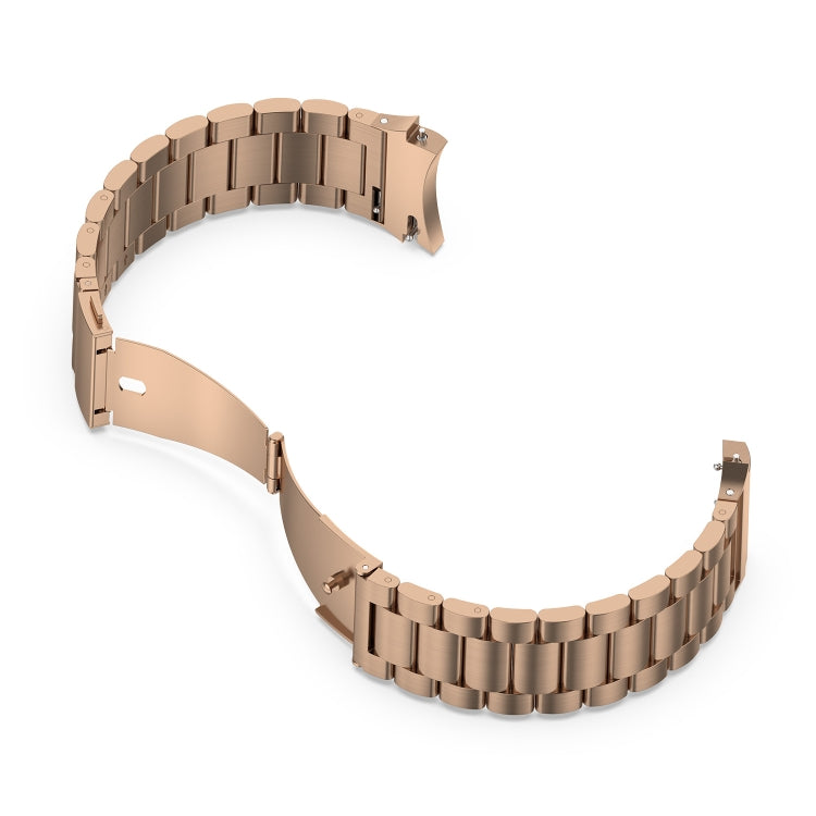 For Samsung Galaxy Watch4 / Watch4 Classic Three Strains Steel Watch Band(Rose Gold) - Watch Bands by buy2fix | Online Shopping UK | buy2fix