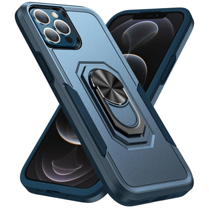 For iPhone 13 Pro Ring Kickstand Heavy Duty Shockproof Phone Case (Blue) - iPhone 13 Pro Cases by buy2fix | Online Shopping UK | buy2fix