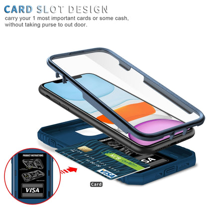 For iPhone 12 mini Sliding Camera Cover Design TPU + PC Protective Case with 360 Degree Rotating Holder & Card Slot (Blue+Blue) - iPhone 12 mini Cases by buy2fix | Online Shopping UK | buy2fix