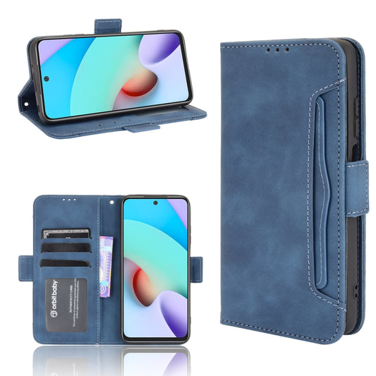 For Xiaomi Redmi 10 Skin Feel Calf Pattern Horizontal Flip Leather Case with Holder & Card Slots & Photo Frame(Blue) - Xiaomi Cases by buy2fix | Online Shopping UK | buy2fix