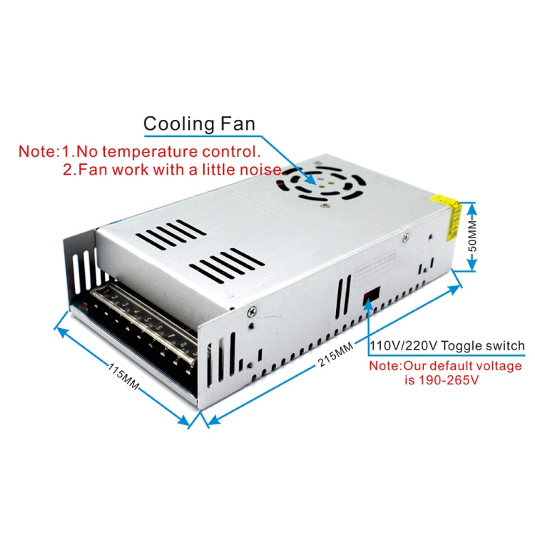 S-400-48 DC48V 8.3A 400W Light Bar Regulated Switching Power Supply LED Transformer, Size: 215 x 115 x 50mm - Power Supplies by buy2fix | Online Shopping UK | buy2fix