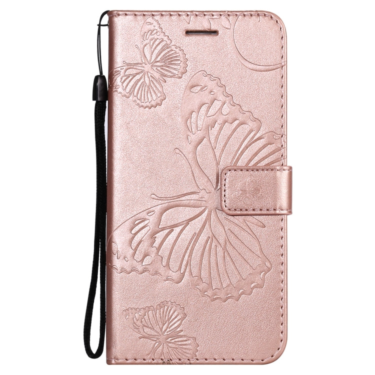 For iPhone 13 Pro 3D Butterfly Embossed Pattern Horizontal Flip Leather Case with Holder & Card Slot & Wallet & Lanyard (Rose Gold) - iPhone 13 Pro Cases by buy2fix | Online Shopping UK | buy2fix