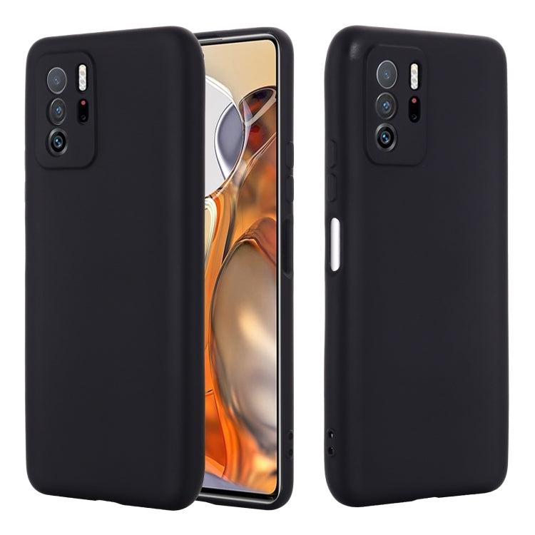 For Xiaomi Redmi Note 10 Pro 5G CN Version / Poco X3 GT 5G Solid Color Liquid Silicone Dropproof Full Coverage Protective Case(Black) - Xiaomi Cases by buy2fix | Online Shopping UK | buy2fix