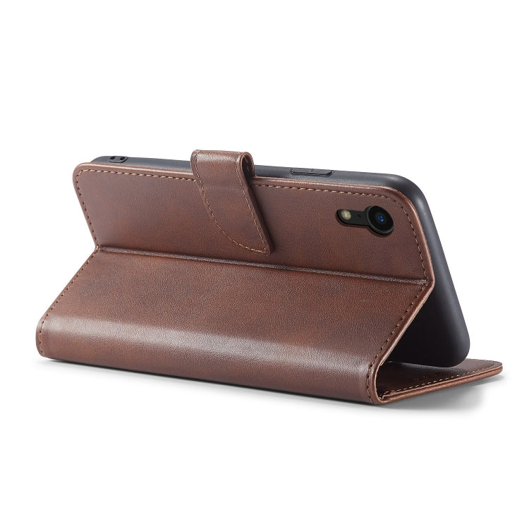 For iPhone XR Calf Texture Buckle Horizontal Flip Leather Case with Holder & Card Slots & Wallet(Brown) - More iPhone Cases by buy2fix | Online Shopping UK | buy2fix