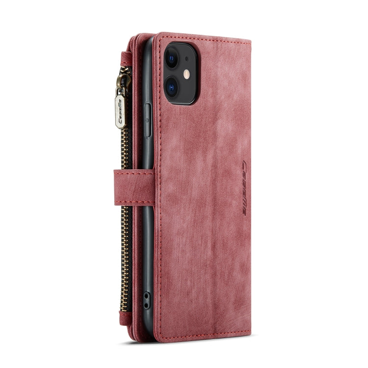 For iPhone 11 CaseMe-C30 PU + TPU Multifunctional Horizontal Flip Leather Case with Holder & Card Slot & Wallet & Zipper Pocket (Red) - iPhone 11 Cases by CaseMe | Online Shopping UK | buy2fix