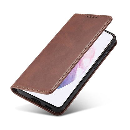 For LG K50S Calf Texture Magnetic Horizontal Flip Leather Case with Holder & Card Slots & Wallet(Brown) - LG by buy2fix | Online Shopping UK | buy2fix