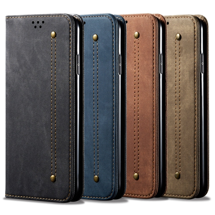 For Xiaomi Mi CC9 / Mi 9 Lite Denim Texture Casual Style Horizontal Flip Leather Case with Holder & Card Slots & Wallet(Khaki) - Xiaomi Cases by buy2fix | Online Shopping UK | buy2fix