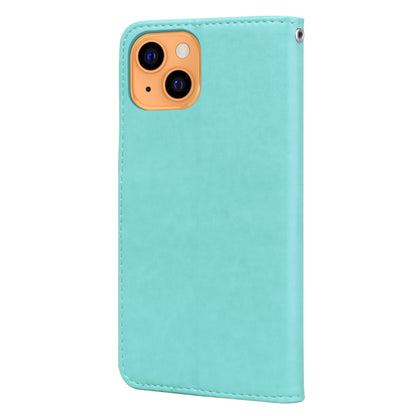 For iPhone 13 Rose Embossed Horizontal Flip PU Leather Case with Holder & Card Slots & Wallet(Green) - iPhone 13 Cases by buy2fix | Online Shopping UK | buy2fix