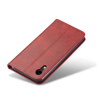 For iPhone XR Calf Texture Magnetic Horizontal Flip Leather Case with Holder & Card Slots & Wallet(Red) - More iPhone Cases by buy2fix | Online Shopping UK | buy2fix