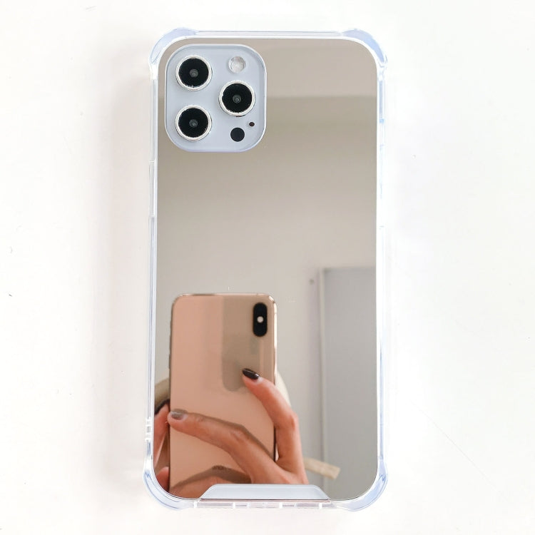 For iPhone 13 Pro TPU + Acrylic Four Drop Luxury Plating Mirror Phone Case Cover (Silver) - iPhone 13 Pro Cases by buy2fix | Online Shopping UK | buy2fix