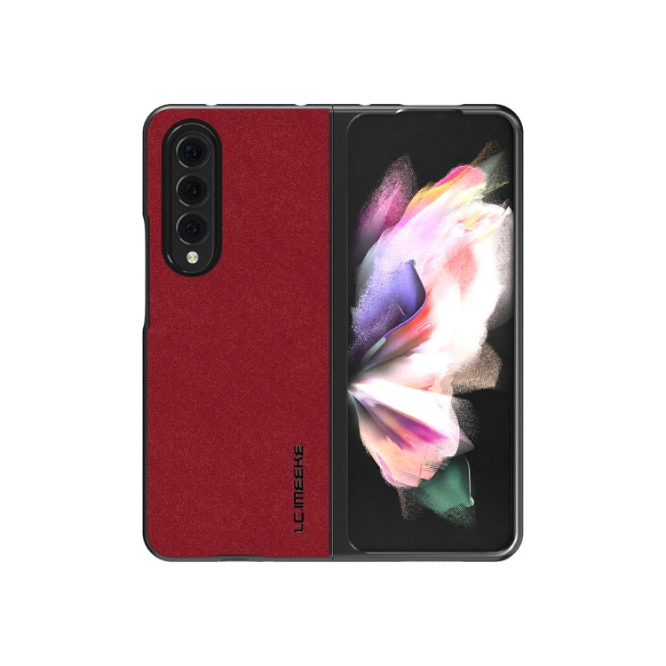 For Samsung Galaxy Z Fold3 5G LC.IMEEKE Shock-resistant Plain Leather All-inclusive Protective Case(Red) - Galaxy Phone Cases by LC.IMEEKE | Online Shopping UK | buy2fix