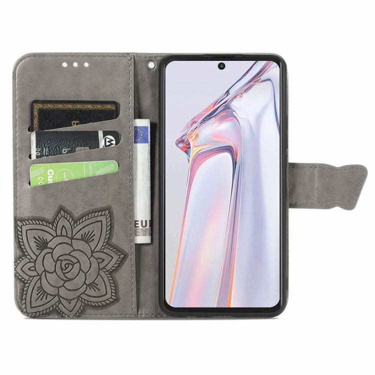For Blackview A100 Butterfly Love Flower Embossed Horizontal Flip Leather Case with Holder & Card Slots & Wallet & Lanyard(Gray) - More Brand by buy2fix | Online Shopping UK | buy2fix