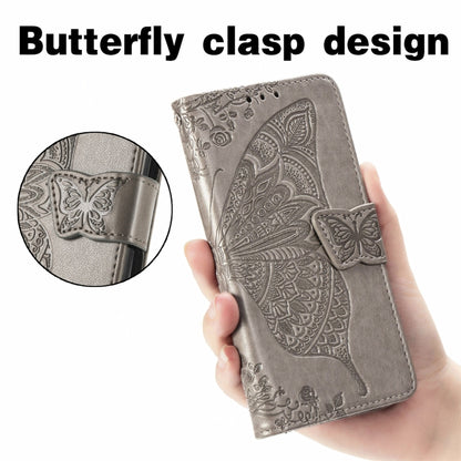 For Blackview A100 Butterfly Love Flower Embossed Horizontal Flip Leather Case with Holder & Card Slots & Wallet & Lanyard(Gray) - More Brand by buy2fix | Online Shopping UK | buy2fix