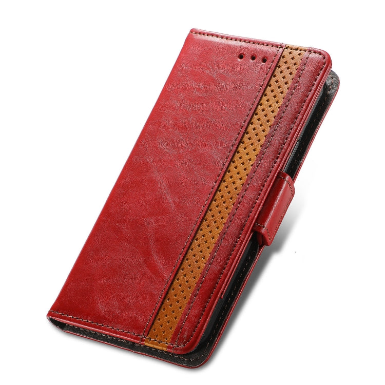 For Motorola Edge 20 Pro CaseNeo Business Splicing Dual Magnetic Buckle Horizontal Flip PU Leather Case with Holder & Card Slots & Wallet(Red) - Motorola Cases by buy2fix | Online Shopping UK | buy2fix