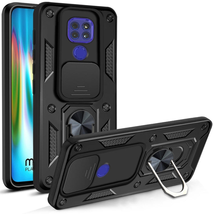 For Motorola Moto G9 Play Sliding Camera Cover Design TPU+PC Protective Case(Black) - Motorola Cases by buy2fix | Online Shopping UK | buy2fix