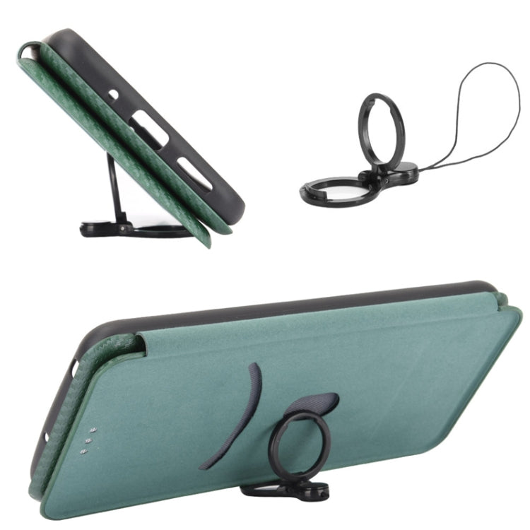 For Doogee S59 / S59 Pro Carbon Fiber Texture Horizontal Flip TPU + PC + PU Leather Case with Card Slot(Green) - More Brand by buy2fix | Online Shopping UK | buy2fix