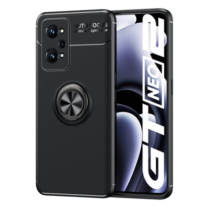 For OPPO Realme GT Neo2 Metal Ring Holder 360 Degree Rotating TPU Phone Case(Black) - Realme Cases by buy2fix | Online Shopping UK | buy2fix