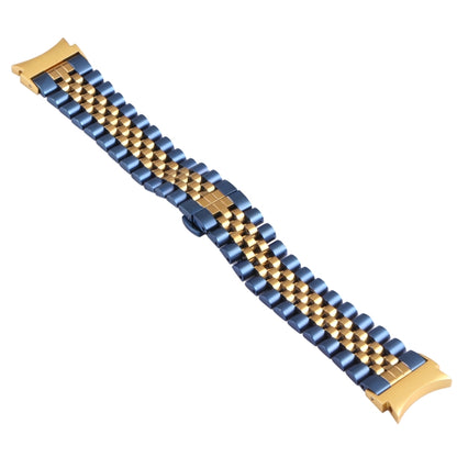 For Samsung Galaxy Watch4 40mm/44mm Five-bead Stainless Steel Watch Band(Blue Gold) - Watch Bands by buy2fix | Online Shopping UK | buy2fix