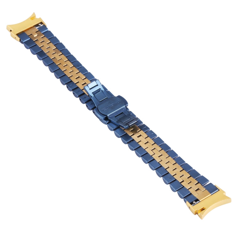 For Samsung Galaxy Watch4 40mm/44mm Five-bead Stainless Steel Watch Band(Blue Gold) - Watch Bands by buy2fix | Online Shopping UK | buy2fix