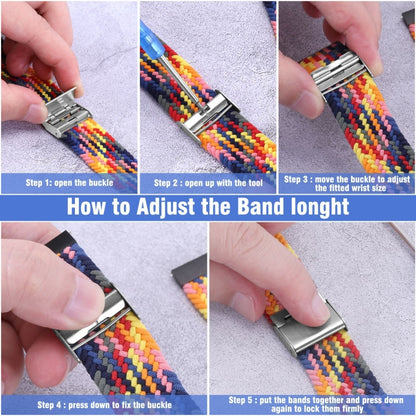 22mm Universal Metal Buckle Nylon Braided Watch Band(Gray) - 22mm Bands by buy2fix | Online Shopping UK | buy2fix