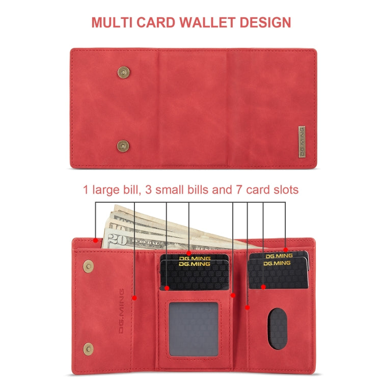 DG.MING M1 Series 3-Fold Multi Card Wallet(Red) - Wallets by DG.MING | Online Shopping UK | buy2fix