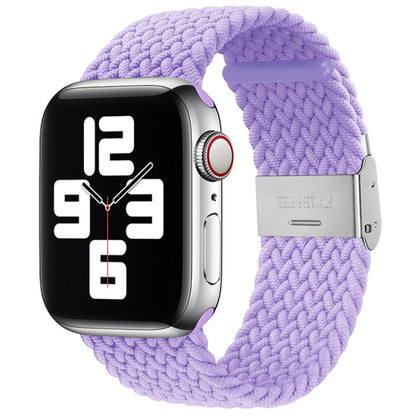 Nylon Braid One Buckle Watch Band For Apple Watch Series 9&8&7 41mm / SE 3&SE 2&6&SE&5&4 40mm / 3&2&1 38mm(British Lavender) - Watch Bands by buy2fix | Online Shopping UK | buy2fix