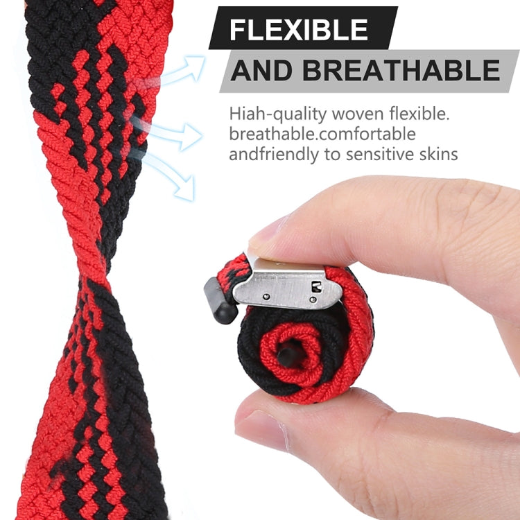 Nylon Braid One Buckle Watch Band For Apple Watch Ultra 49mm&Watch Ultra 2 49mm / Series 9&8&7 45mm / SE 3&SE 2&6&SE&5&4 44mm / 3&2&1 42mm(Red) - Watch Bands by buy2fix | Online Shopping UK | buy2fix