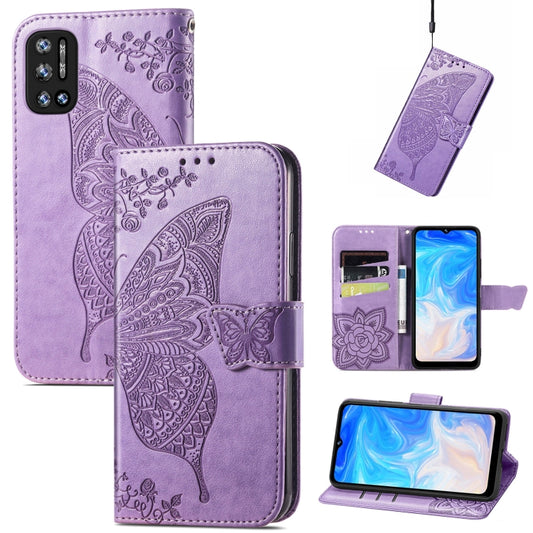 For DOOGEE N40 Pro Butterfly Love Flowers Embossed Horizontal Flip Leather Case with Holder & Card Slots & Wallet & Lanyard(Light Purple) - More Brand by buy2fix | Online Shopping UK | buy2fix