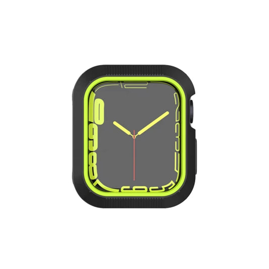 Shockproof PC Protective Case For Apple Watch Series 8 / 7 45mm / 6&SE&5&4 44mm / 3&2&1 42mm(Black + Yellow) - Watch Cases by buy2fix | Online Shopping UK | buy2fix