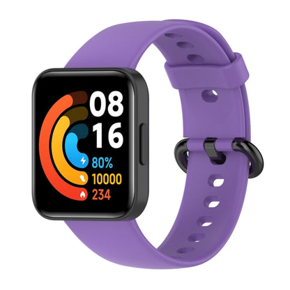 For Xiaomi Redmi Watch 2 Solid Color Silicone Strap Watch Band(Light Purple) - Watch Bands by buy2fix | Online Shopping UK | buy2fix