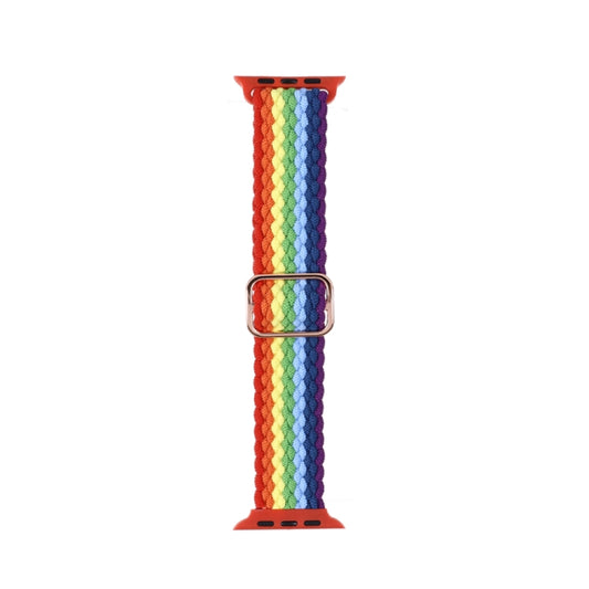 Adjustable Striped Woven Nylon Strap Watch Band For Apple Watch Ultra 49mm&Watch Ultra 2 49mm / Series 9&8&7 45mm / SE 3&SE 2&6&SE&5&4 44mm / 3&2&1 42mm(Colorful) - Watch Bands by buy2fix | Online Shopping UK | buy2fix