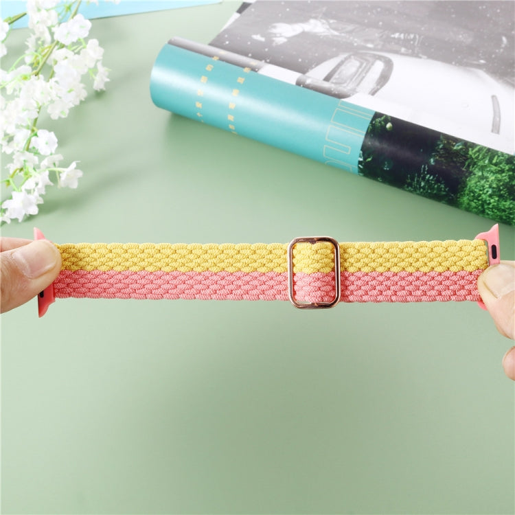 Adjustable Striped Woven Nylon Strap Watch Band For Apple Watch Ultra 49mm&Watch Ultra 2 49mm / Series 9&8&7 45mm / SE 3&SE 2&6&SE&5&4 44mm / 3&2&1 42mm(Green Red Black) - Watch Bands by buy2fix | Online Shopping UK | buy2fix