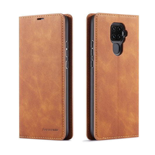 For Huawei Mate 30 Lite Forwenw Dream Series Oil Edge Strong Magnetism Horizontal Flip Leather Case with Holder & Card Slots & Wallet & Photo Frame(Brown) - Huawei Cases by Forwenw | Online Shopping UK | buy2fix