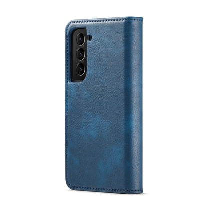 For Samsung Galaxy S22 5G DG.MING Crazy Horse Texture Detachable Magnetic Leather Phone Case(Blue) - Galaxy S22 5G Cases by DG.MING | Online Shopping UK | buy2fix