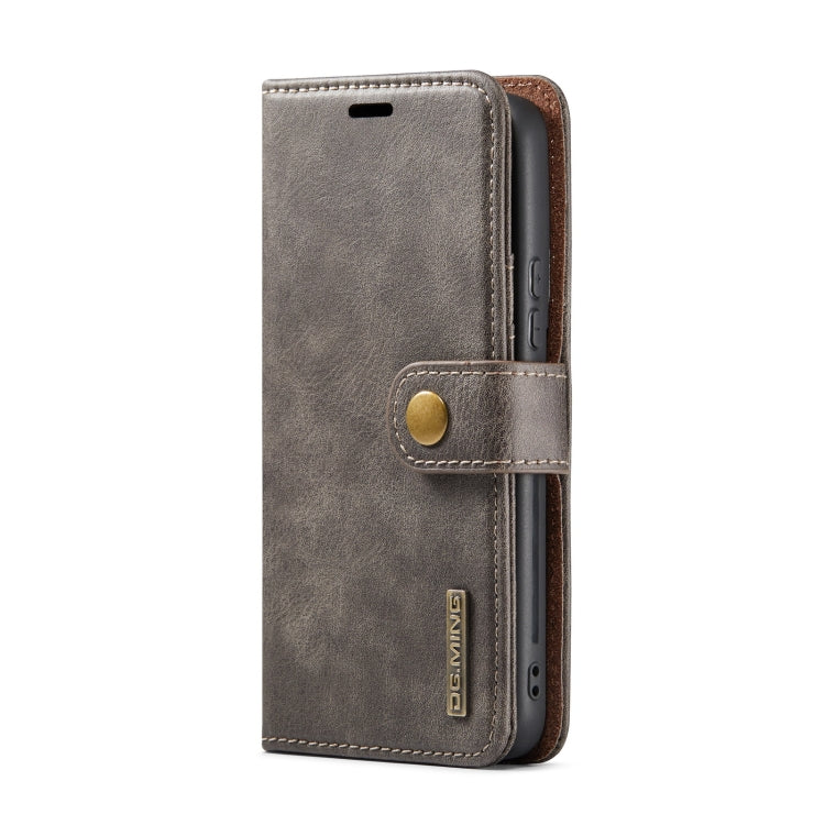 For Samsung Galaxy S22+ 5G DG.MING Crazy Horse Texture Detachable Magnetic Leather Phone Case(Grey) - Galaxy S22+ 5G Cases by DG.MING | Online Shopping UK | buy2fix