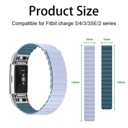 For Fitbit Charge 3 / 4 Silicone Magnetic Watch Band(Grey Orange) - Watch Bands by buy2fix | Online Shopping UK | buy2fix