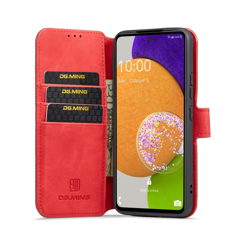 For Samsung Galaxy A53 5G DG.MING Retro Oil Side Horizontal Flip Leather Case with Holder & Card Slots & Wallet(Red) - Galaxy Phone Cases by DG.MING | Online Shopping UK | buy2fix