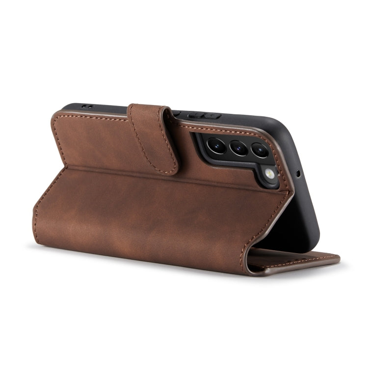 For Samsung Galaxy S22+ DG.MING Retro Oil Side Horizontal Flip Leather Case with Holder & Card Slots & Wallet(Coffee) - Galaxy S22+ 5G Cases by DG.MING | Online Shopping UK | buy2fix