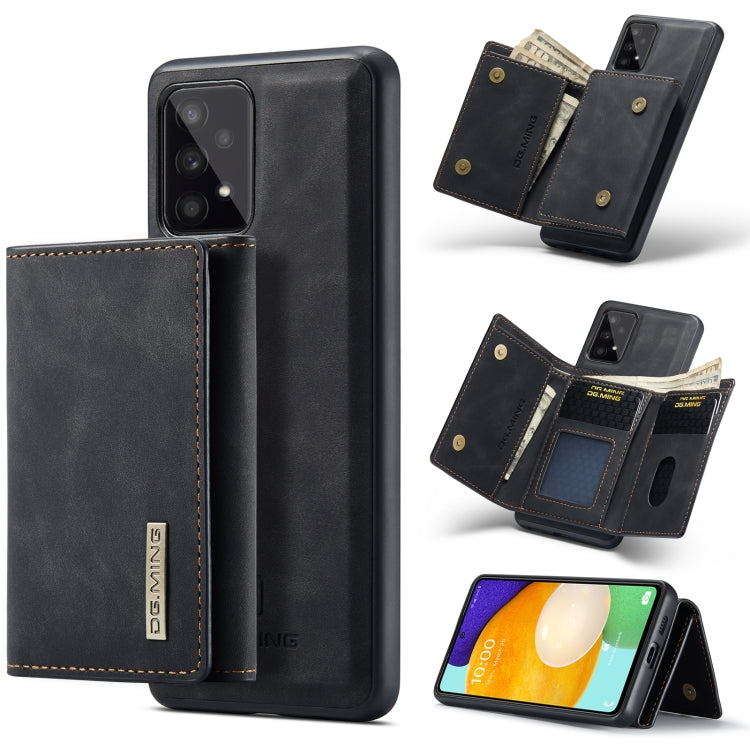 For Samsung Galaxy A53 5G DG.MING M1 Series 3-Fold Multi Card Wallet  Phone Case(Black) - Galaxy Phone Cases by DG.MING | Online Shopping UK | buy2fix