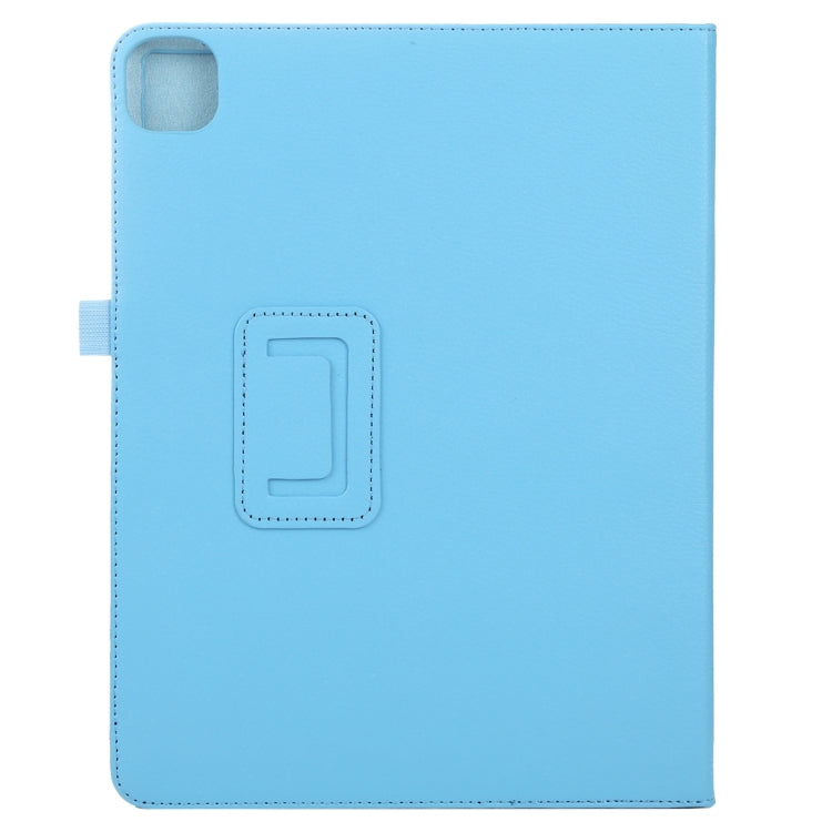 For iPad Air 13 2024 / iPad Pro 12.9 2022 / 2021 / 2020 / 2018 Litchi Texture Solid Color Leather Tablet Case(Sky Blue) - iPad Pro 12.9 (2022/2021) Cases by buy2fix | Online Shopping UK | buy2fix