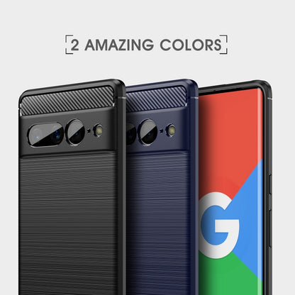 For Google Pixel 7 Pro 5G Brushed Texture Carbon Fiber TPU Phone Case(Black) - Google Cases by buy2fix | Online Shopping UK | buy2fix