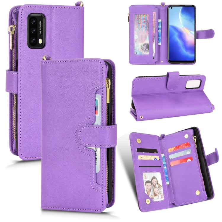 For Blackview A90 Litchi Texture Zipper Leather Phone Case(Purple) - More Brand by buy2fix | Online Shopping UK | buy2fix