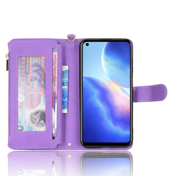 For Blackview A90 Litchi Texture Zipper Leather Phone Case(Purple) - More Brand by buy2fix | Online Shopping UK | buy2fix