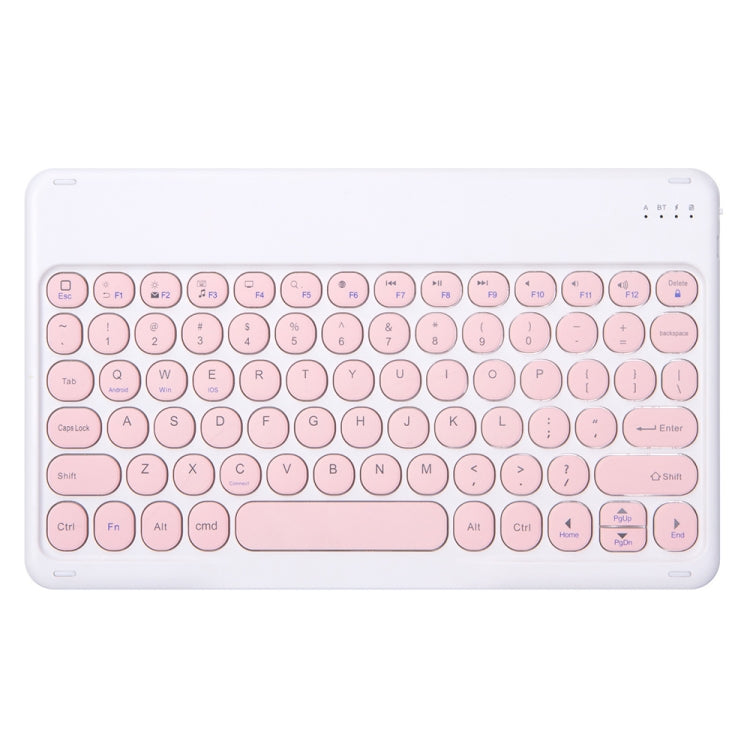 Round Cap Bluetooth Keyboard Leather Case with Pen Slot for Samsung Galaxy Tab S6 Lite, Specification:without Touchpad(Pink+Pink Keyboard) - Samsung Keyboard by buy2fix | Online Shopping UK | buy2fix